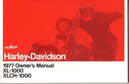 1977 harley davidson motorcycle xl-1000, xlch-1000  owner&#039;s manual (853)