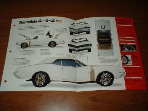 ★★1968 oldsmobile 442 convertible spec sheet brochure poster photo 68 400 olds