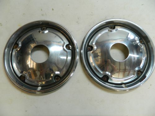 Oe chevy gmc front 15&#034; dog dish hubcap pair c10 silverado 4 wheel drive 73-87