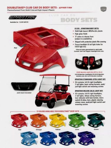 Club car ds color through body set w/ matching 60&#034; top &amp; deluxe headlight kit