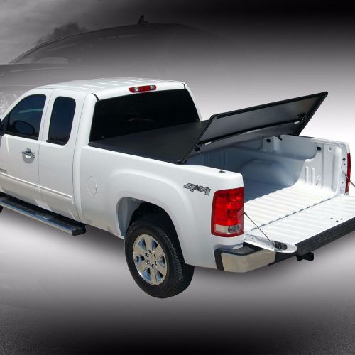 Fit 04-14 f150 06-08 mark lt 6.5ft styleside bed soft tri-fold blk tonneau cover