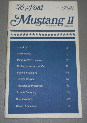 1976 ford mustang ii owners manual