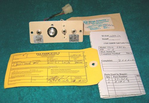Audio panel mfg by kings avionics, p/n ts-001 comes with faa form 8130-3.