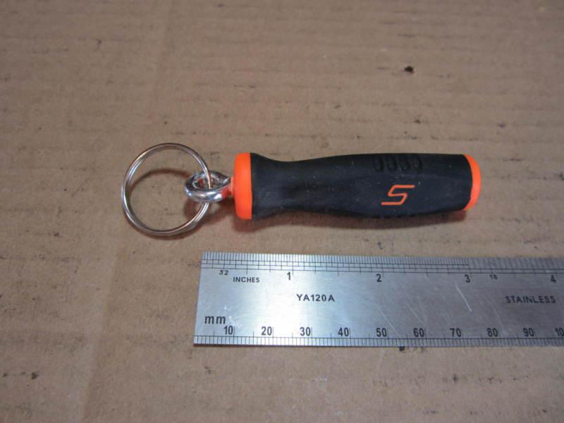 Snap-on tools orange soft screwdriver handle key chain free ship usa only