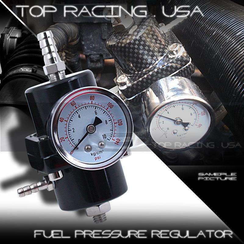 Ajp universal 140 psi adjustable fuel pressure regulator kit black