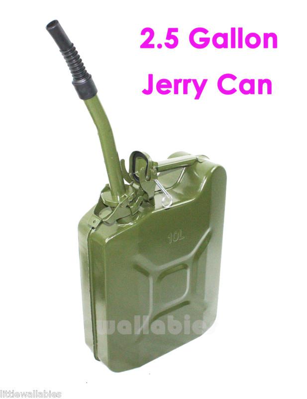 Jerry can 2.5 gallon 10 l nato style germany military gas fuel steel tank 