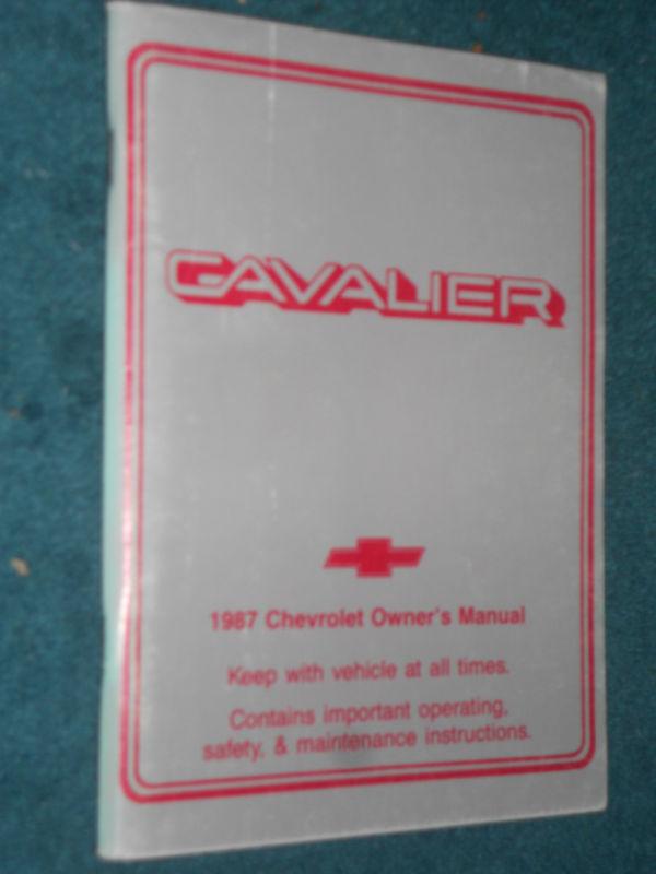 1987 chevrolet cavalier owners manual / original guide book!