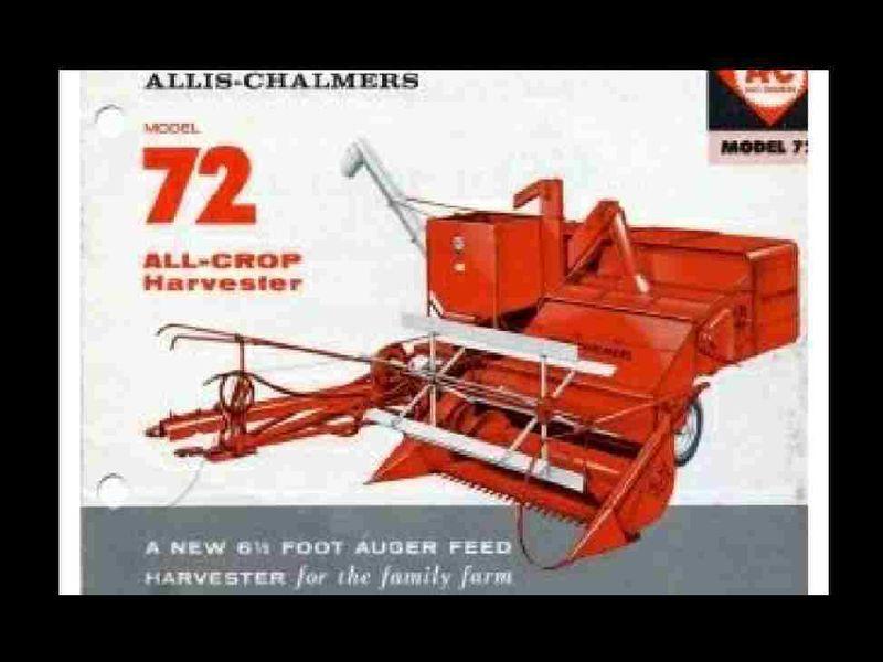Allis chalmers all-crop 72 harvester parts manual 175pgs w/ auger feed combine