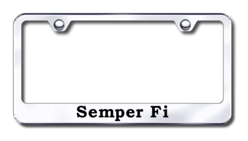 Semper fi laser etched chrome license plate frame made in usa genuine
