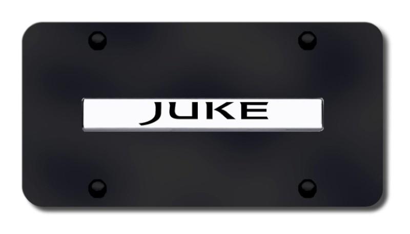 Nissan juke name chrome on black license plate made in usa genuine