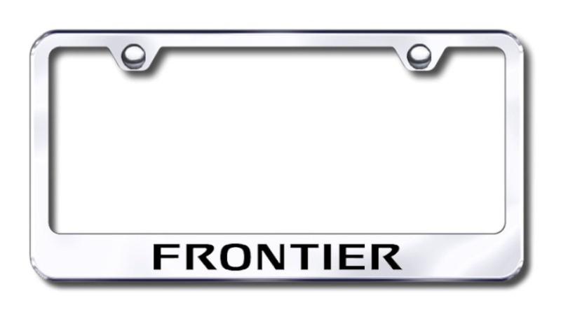 Nissan frontier  engraved chrome license plate frame -metal made in usa genuine