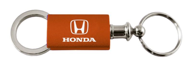 Honda orange anondized aluminum valet keychain / key fob engraved in usa genuin