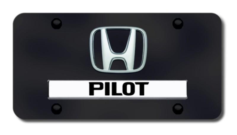Honda dual pilot chrome on black license plate made in usa genuine