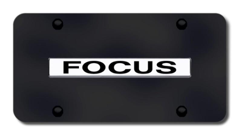Ford focus name chrome on black license plate made in usa genuine