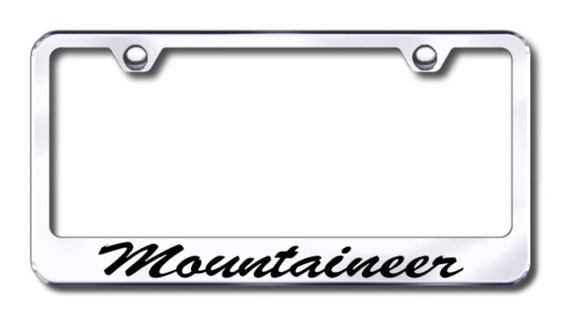 Ford mountaineer script  engraved chrome license plate frame made in usa genuin
