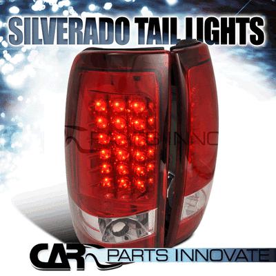 99-02 silverado 99-03 sierra fleetside led tail lights brake rear lamp red