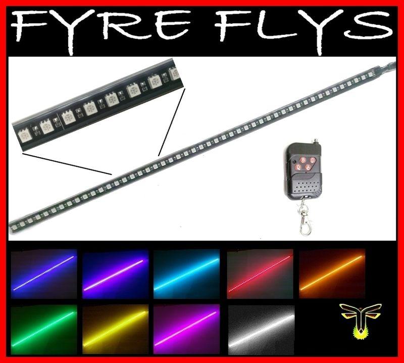 21" 7 color knight rider style front grill led light bar strip kit and remote