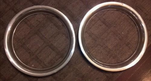 2 chrome hub trim rings. 14 inch