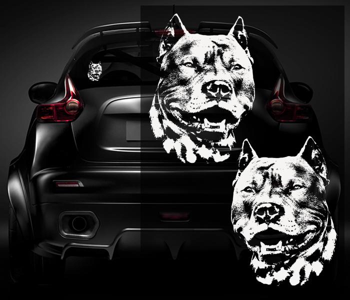 Pitbull dog decal set white 5"x3.6" pit bull terrier pitt vinyl sticker u5ab pb2