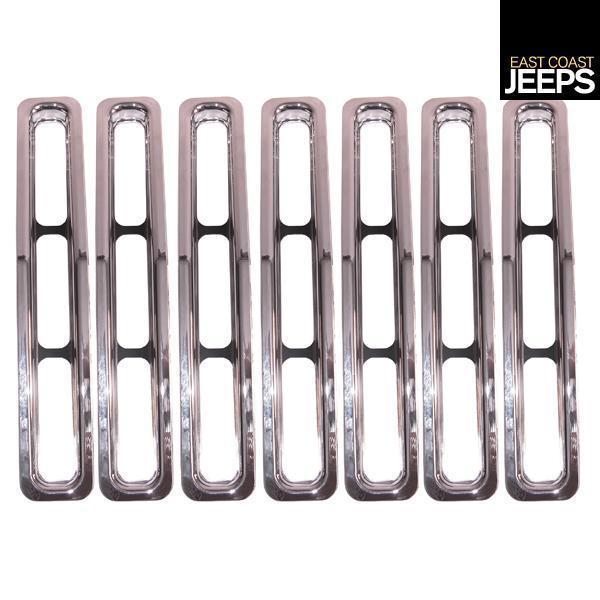 11306.01 rugged ridge grille inserts, chrome, 87-95 jeep yj wranglers, by rugged