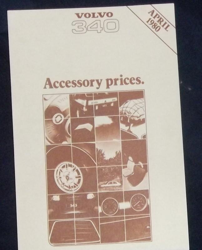 Rare 1980 volvo accessory prices printed in england prices in pounds rare stuff