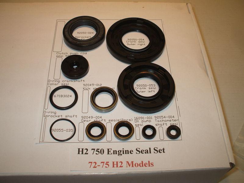 Kawasaki new h2 750 engine oil seal set 11 pcs