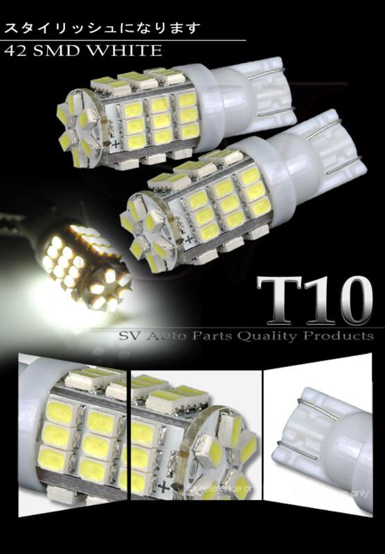 2-pair 4x t10/1206  led 42-smd super white lamp auto interior wedge light bulbs