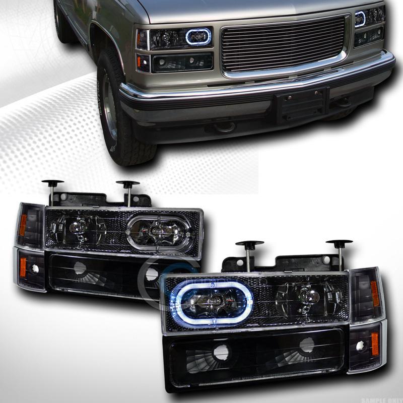 Cf style halo head lights+bumper yd+corner amber k2 94-98 gmc c10 c/k pickup/suv
