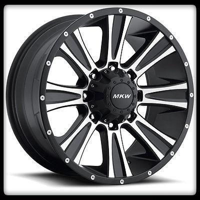 18" mkw offroad m87 machined rims & nitto lt285-60-18 terra grappler wheel tires