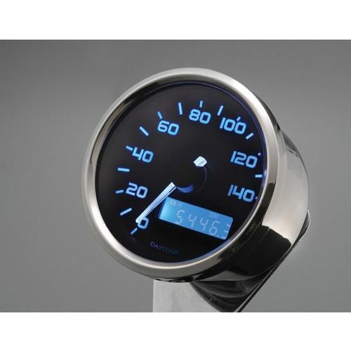 Daytona 2.4" electronic mini speedometer gauge w/ blue illumination for harley