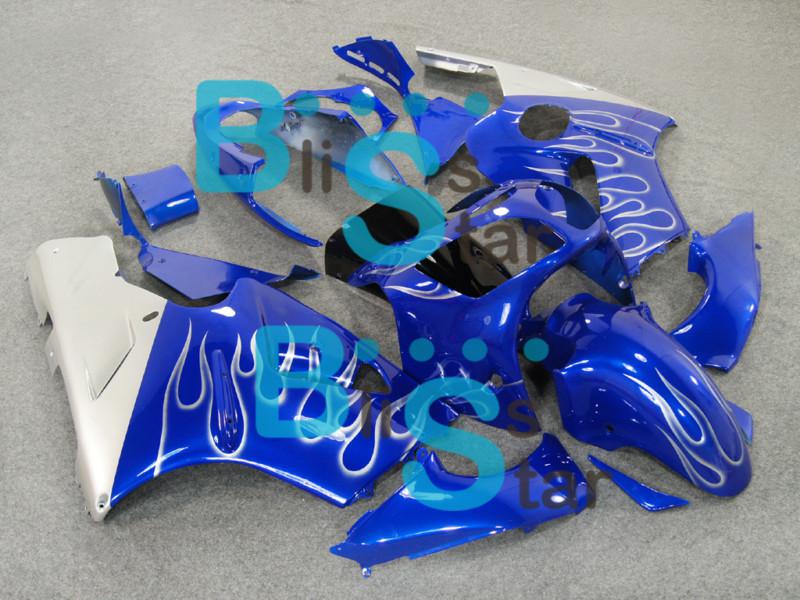 W6 blue silver fairing kit with tank set fit for ninja zx-12r zx12r 2000-2001 