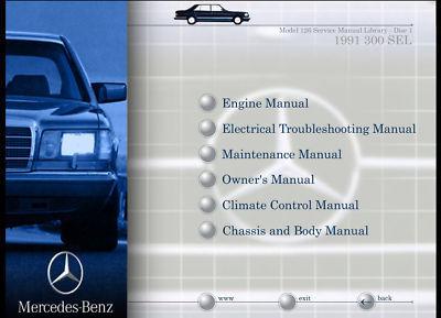 Mercedes benz 300sd 300se 350sd 350sdl factory service repair shop manual on cd