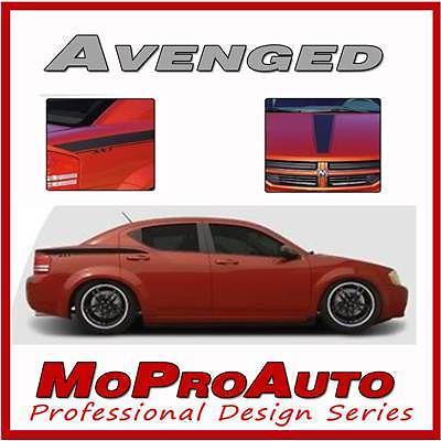 Avenged decals small hood stripes dodge avenger rear graphics 2009 c1i