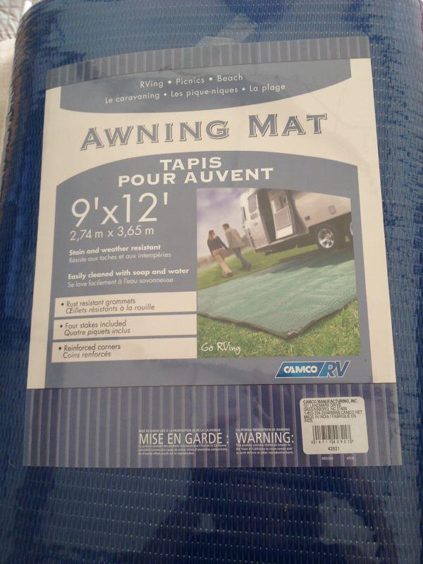 Reversible awning mat 9x12 blue camco 42821