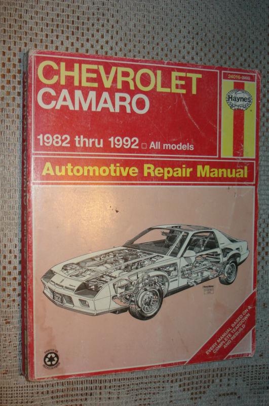 1982-1992 chevy camaro service manual shop book z28 rs 91 90 89 88 87 86 85 84 