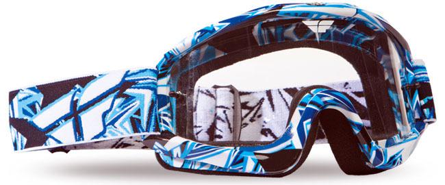 New 2014 fly racing adult zone goggles blue-white with clear lens motocross atv