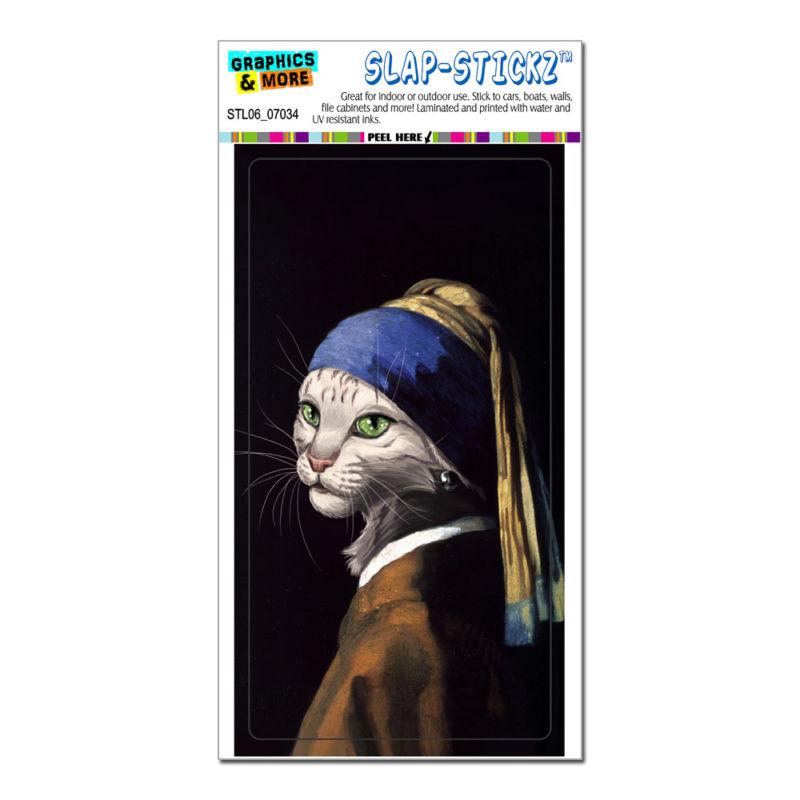 The cat with the pearl earring girl johannes vermeer slap-stickz™ bumper sticker