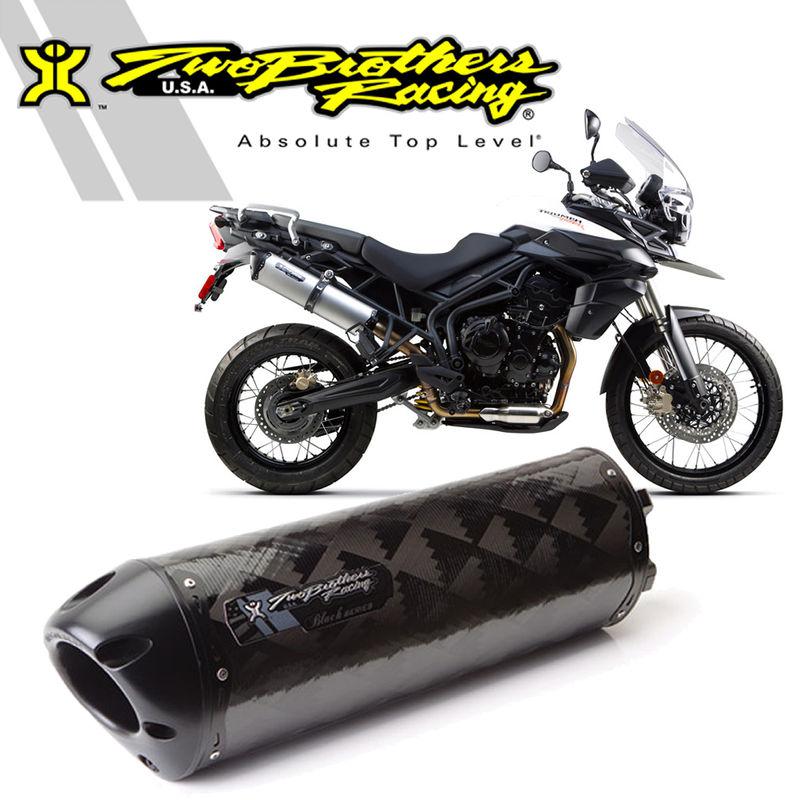 Two brothers triumph tiger 800 2011-13 carbon fiber black series slip-on exhaust