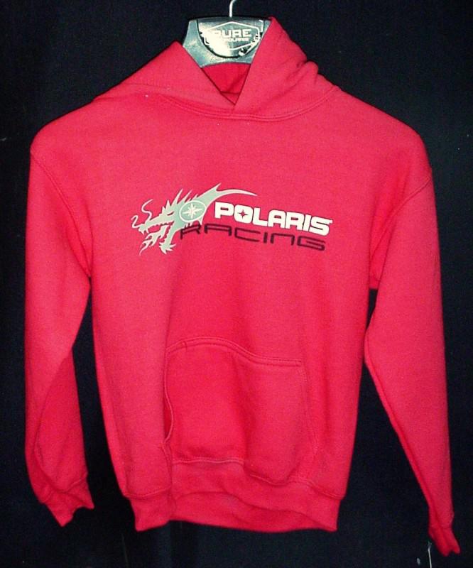 Polaris racing red youth m pull over sweatshirt hoodie nwt 286709703