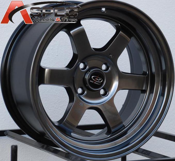 16x8 rota grid v wheels 4x114.3 rim 0mm offset hyper black fits ae86 datsun 260 