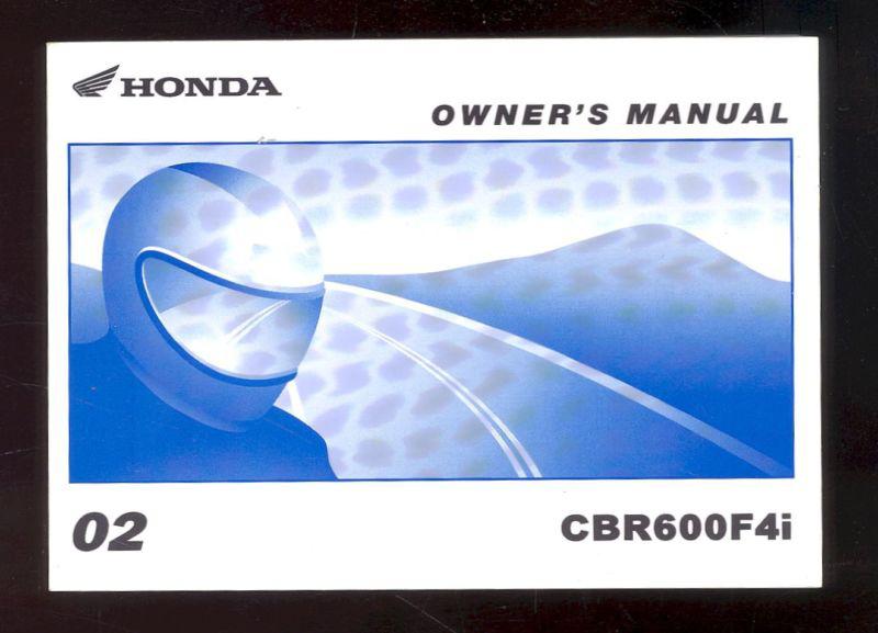 2002 honda cbr600f4i owner`s manual 