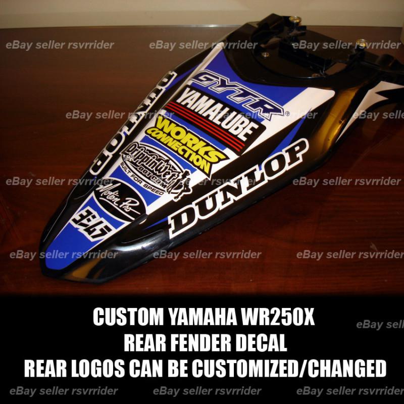 Rear fender decal for yamaha wr250x 2007-2011