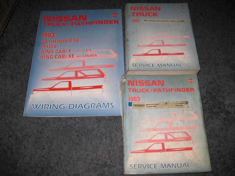 1993 nissan truck and pathfinder d21 factory repair service 2 manual set  