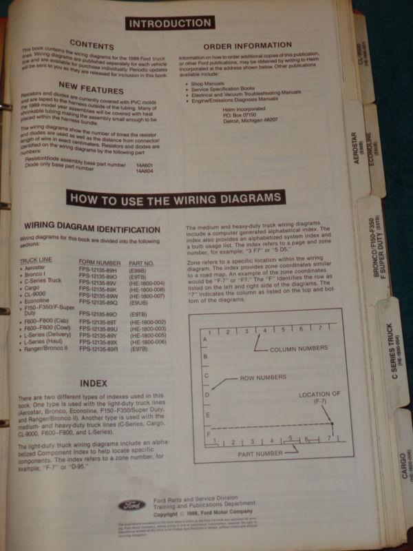 Buy 1989 FORD TRUCK MASTER WIRING DIAGRAM SET / SHOP MANUAL in Benton