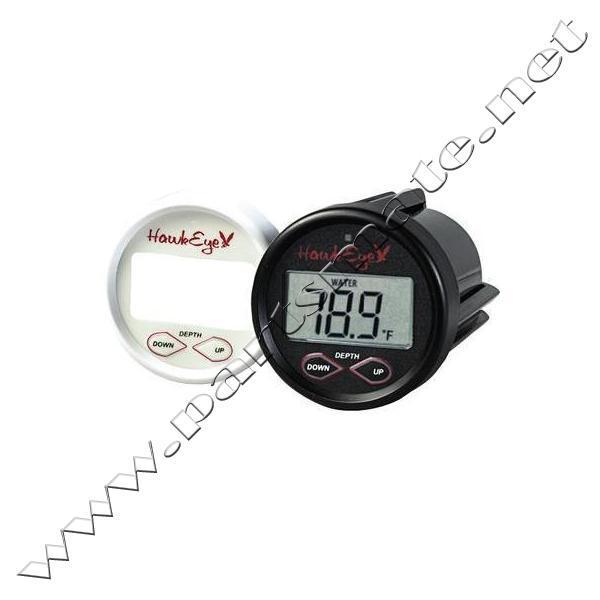 Hawkeye d10dx06t digital depth sounder with temperature thru-hull mounted