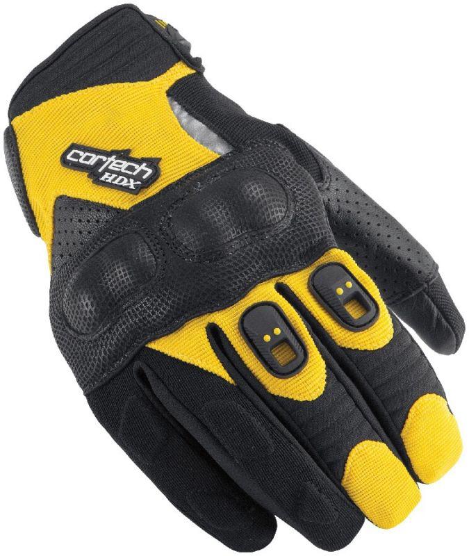 Cortech hdx 2 yellow 2xl textile leather motorcycle riding gloves xxl xxlarge