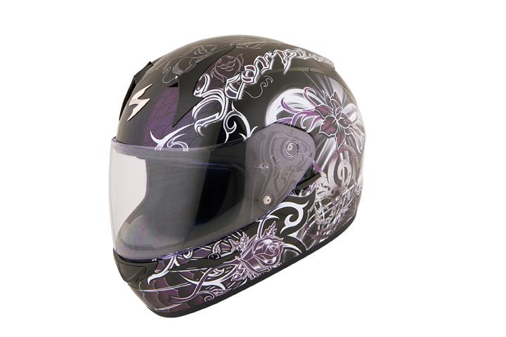 Scorpion exo-r410 orchid black large motorcycle helmet full face lrg lg l