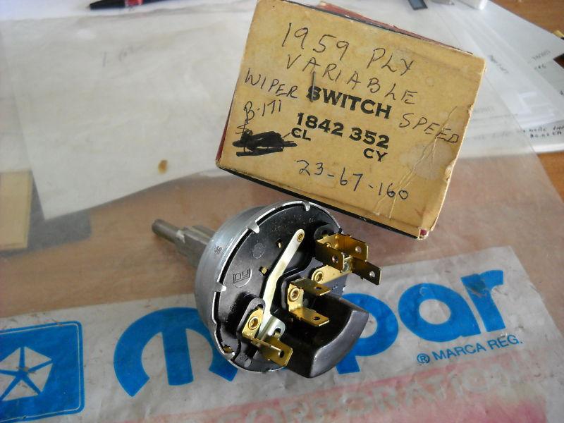 Nos mopar 1959 plymouth savoy fury wiper switch variable speed