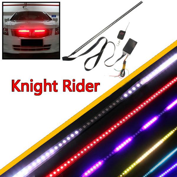 Waterproof 56cm 7 color 48 led flash car strobe knight rider strip light lamp