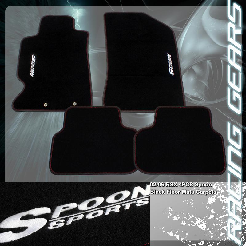 2002-2006 acura rsx dc5 spoon 4style  pc non-skid black nylon floor mats carpet